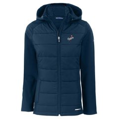 Los Angeles Dodgers Cutter & Buck Women's Evoke Hybrid Eco Softshell Recycled Full-Zip Hoodie Jacket Sale