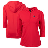 Cleveland Guardians Cutter & Buck Women's DryTec Virtue Eco Pique Recycled 3/4-Sleeve Half-Zip Pullover Hoodie Discount
