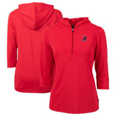 St. Louis Cardinals Cutter & Buck Women's Cooperstown Collection DryTec Virtue Eco Pique Recycled 3/4-Sleeve Half-Zip Pullover Hoodie Online