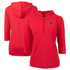 St. Louis Cardinals Cutter & Buck Women's Cooperstown Collection DryTec Virtue Eco Pique Recycled 3/4-Sleeve Half-Zip Pullover Hoodie Online