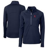Boston Red Sox Cutter & Buck Women's DryTec Adapt Eco Knit Stretch Recycled Raglan Half-Zip Top for sale