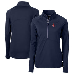 Boston Red Sox Cutter & Buck Women's DryTec Adapt Eco Knit Stretch Recycled Raglan Half-Zip Top for sale