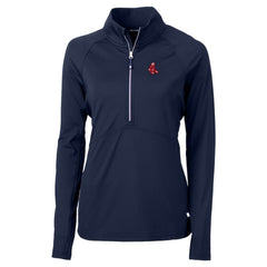 Boston Red Sox Cutter & Buck Women's DryTec Adapt Eco Knit Stretch Recycled Raglan Half-Zip Top for sale