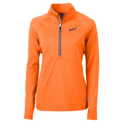 Detroit Tigers Cutter & Buck Women's DryTec Adapt Eco Knit Stretch Recycled Raglan Half-Zip Top Discount