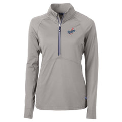 Los Angeles Dodgers Cutter & Buck Women's DryTec Adapt Eco Knit Stretch Recycled Raglan Half-Zip Top Discount
