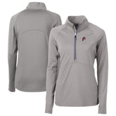 Philadelphia Phillies Cutter & Buck Women's Cooperstown Collection DryTec Adapt Eco Knit Stretch Recycled Raglan Half-Zip Top Outlet