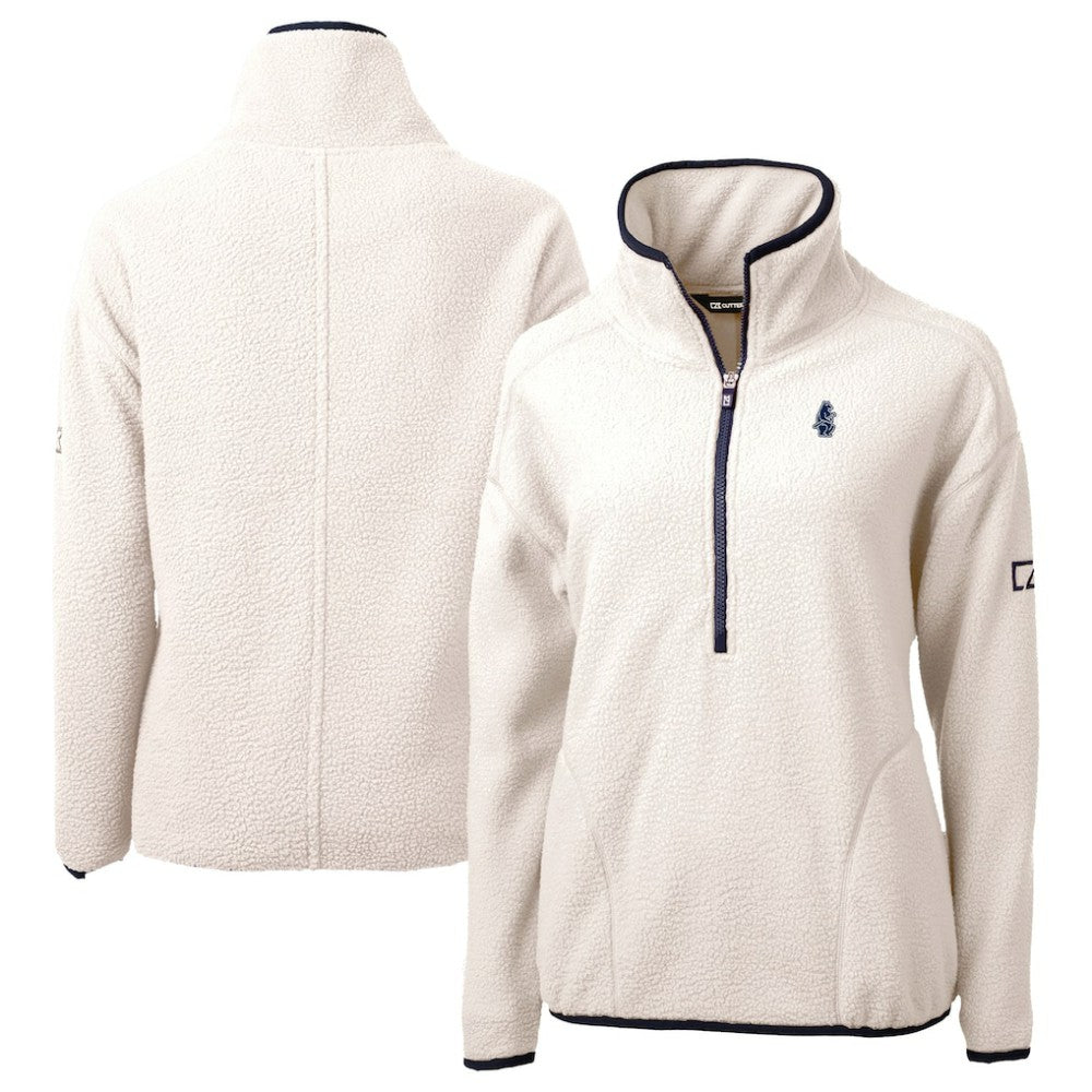Chicago Cubs Cutter & Buck Women's Cooperstown Collection Cascade Eco Sherpa Fleece Half-Zip Pullover Jacket Discount