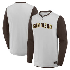 San Diego Padres Fanatics Clubhouse Long Sleeve Henley Shirt Sale
