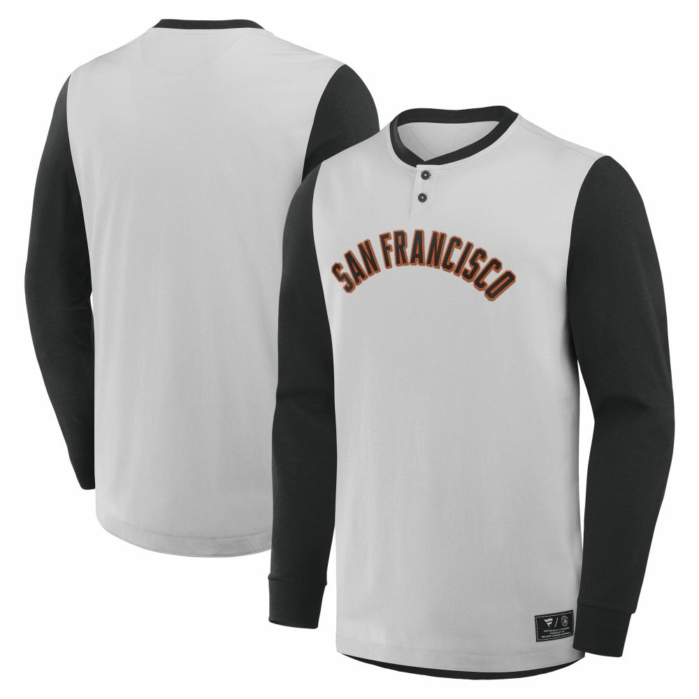 San Francisco Giants Fanatics Clubhouse Long Sleeve Henley Shirt Outlet