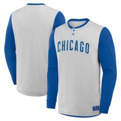 Chicago Cubs Fanatics Clubhouse Long Sleeve Henley Shirt Discount