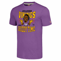 Justin Jefferson Minnesota Vikings Homage Unisex Caricature Player Tri-Blend T-Shirt - Heathered Purple - NFL