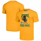 Reggie White Green Bay Packers Homage Unisex Caricature Retired Player Tri-Blend T-Shirt - Gold - NFL