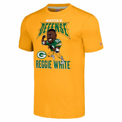 Reggie White Green Bay Packers Homage Unisex Caricature Retired Player Tri-Blend T-Shirt - Gold - NFL