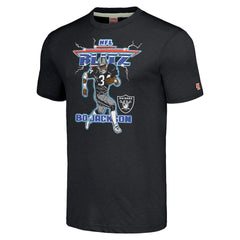 Bo Jackson Las Vegas Raiders Homage Unisex NFL Blitz Retired Player Tri-Blend T-Shirt - Heathered Charcoal - NFL