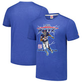 Lawrence Taylor New York Giants Homage Unisex NFL Blitz Retired Player Tri-Blend T-Shirt - Heathered Royal - NFL