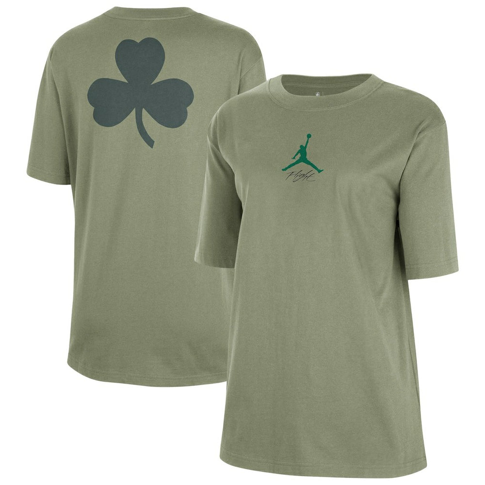 Boston Celtics Jordan Brand Women's Courtside Statement Edition Boyfriend T-Shirt Green