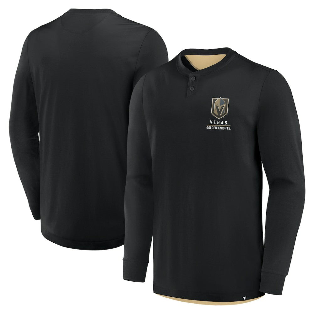 Vegas Golden Knights Fanatics Adrenaline Push Long Sleeve Henley Shirt - Black | Fanatics on sale
