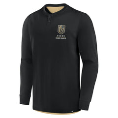 Vegas Golden Knights Fanatics Adrenaline Push Long Sleeve Henley Shirt - Black | Fanatics on sale