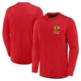Chicago Blackhawks Fanatics Adrenaline Push Long Sleeve Henley Shirt - Red | Fanatics discount