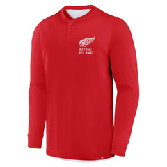 Detroit Red Wings Fanatics Adrenaline Push Long Sleeve Henley Shirt - Red | Fanatics sale