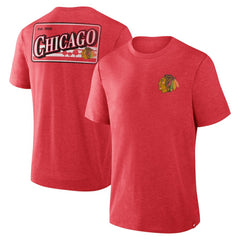 Chicago Blackhawks Fanatics Fan Lanes Tri-Blend T-Shirt - Heather Red | Fanatics sale