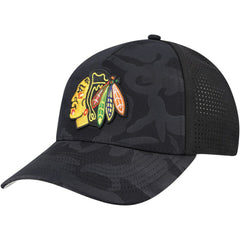 Chicago Blackhawks American Needle Valin Camo Super Tech Vented Adjustable Hat - Black | NHL sale