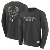 Fanatics Milwaukee Bucks Elements Future Ground Lettering Pullover Sweatshirt Gray
