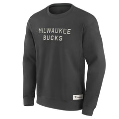 Fanatics Milwaukee Bucks Elements Future Ground Lettering Pullover Sweatshirt Gray