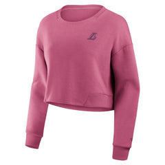 Fanatics Los Angeles Lakers Women's Studio Tri-Blend Cropped Pullover Sweatshirt Pink