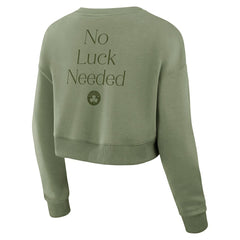 Fanatics Boston Celtics Women's Studio Tri-Blend Cropped Pullover Sweatshirt Olive