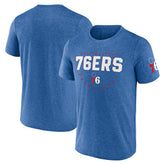 Philadelphia 76ers Logo Athletic Block Practice Performance T-Shirt Heather Royal
