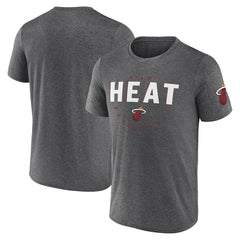 Miami Heat Logo Athletic Block Practice Performance T-Shirt Heather Charcoal