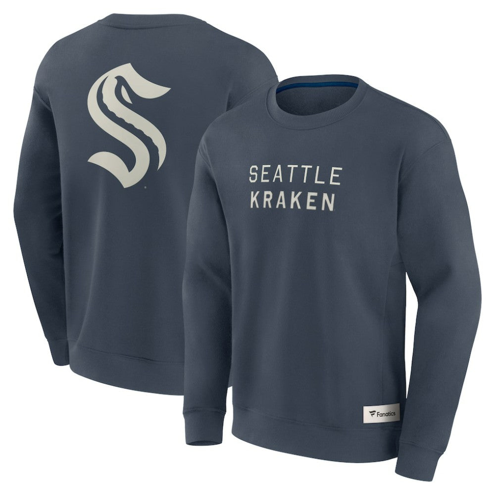 Seattle Kraken Fanatics Elements Future Ground Lettering Pullover Sweatshirt - Blue | Fanatics Clearance