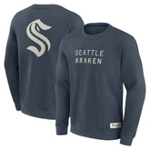 Seattle Kraken Fanatics Elements Future Ground Lettering Pullover Sweatshirt - Blue | Fanatics Clearance