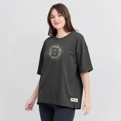 Boston Bruins Fanatics Women's Oversized Elements Raw Edge Future Ground T-Shirt - Charcoal | Fanatics on sale