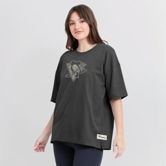 Pittsburgh Penguins Fanatics Women's Oversized Elements Raw Edge Future Ground T-Shirt - Charcoal | Fanatics near me