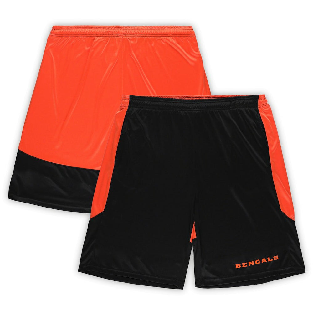 Cincinnati Bengals Big & Tall Launch Shorts - Black/Orange - Fanatics