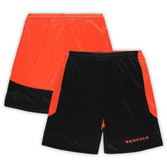 Cincinnati Bengals Big & Tall Launch Shorts - Black/Orange - Fanatics
