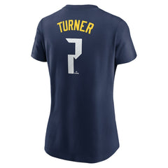 Trea Turner Philadelphia Phillies Nike Women's 2024 City Connect Fuse Player Name & Number T-Shirt Sale