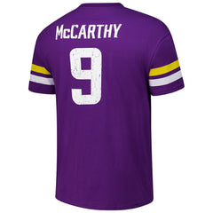 J.J. McCarthy Minnesota Vikings Majestic Threads Name & Number Oversized Fit T-Shirt - Purple - NFL
