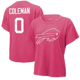 Keon Coleman Buffalo Bills Majestic Threads Women's Name & Number T-Shirt - Pink - NFL