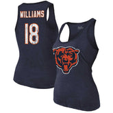 Caleb Williams Chicago Bears Majestic Threads Women's Name & Number Tri-Blend Scoop Neck Tank Top - Navy - NFL