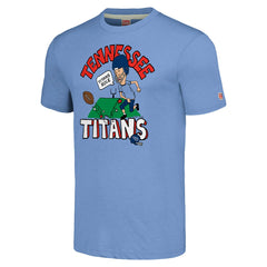 Tennessee Titans NFL x Homage x Beavis and Butt-Head Unisex Tri-Blend T-Shirt – Light Blue - NFL