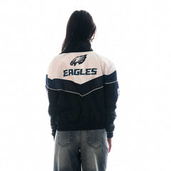 Philadelphia Eagles The Wild Collective Women's 1/4 Zip Track Jacket - Black - NFL