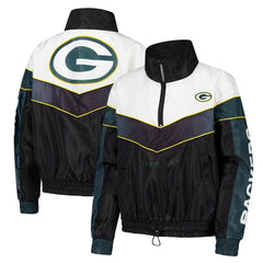 Green Bay Packers The Wild Collective Women's 1/4 Zip Track Jacket - Green - NFL