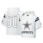 Dallas Cowboys The Wild Collective Women's Mesh Short Sleeve Hoodie T-Shirt - White - NFL