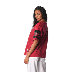Tampa Bay Buccaneers The Wild Collective Women's Drop Shoulder T-Shirt - Red - NFL