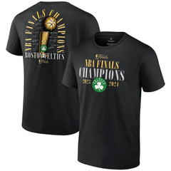Fanatics Boston Celtics 2024 NBA Finals Champions Big & Tall Fade Away Jumper Roster Signature T-Shirt Black
