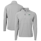 New York Jets Cutter & Buck Primary Logo Adapt Eco Knit Hybrid Recycled Raglan Quarter-Zip Top - Gray - NFL