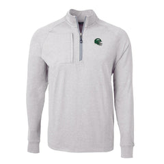 New York Jets Cutter & Buck Helmet Adapt Eco Knit Quarter-Zip Top - Heather Gray - NFL